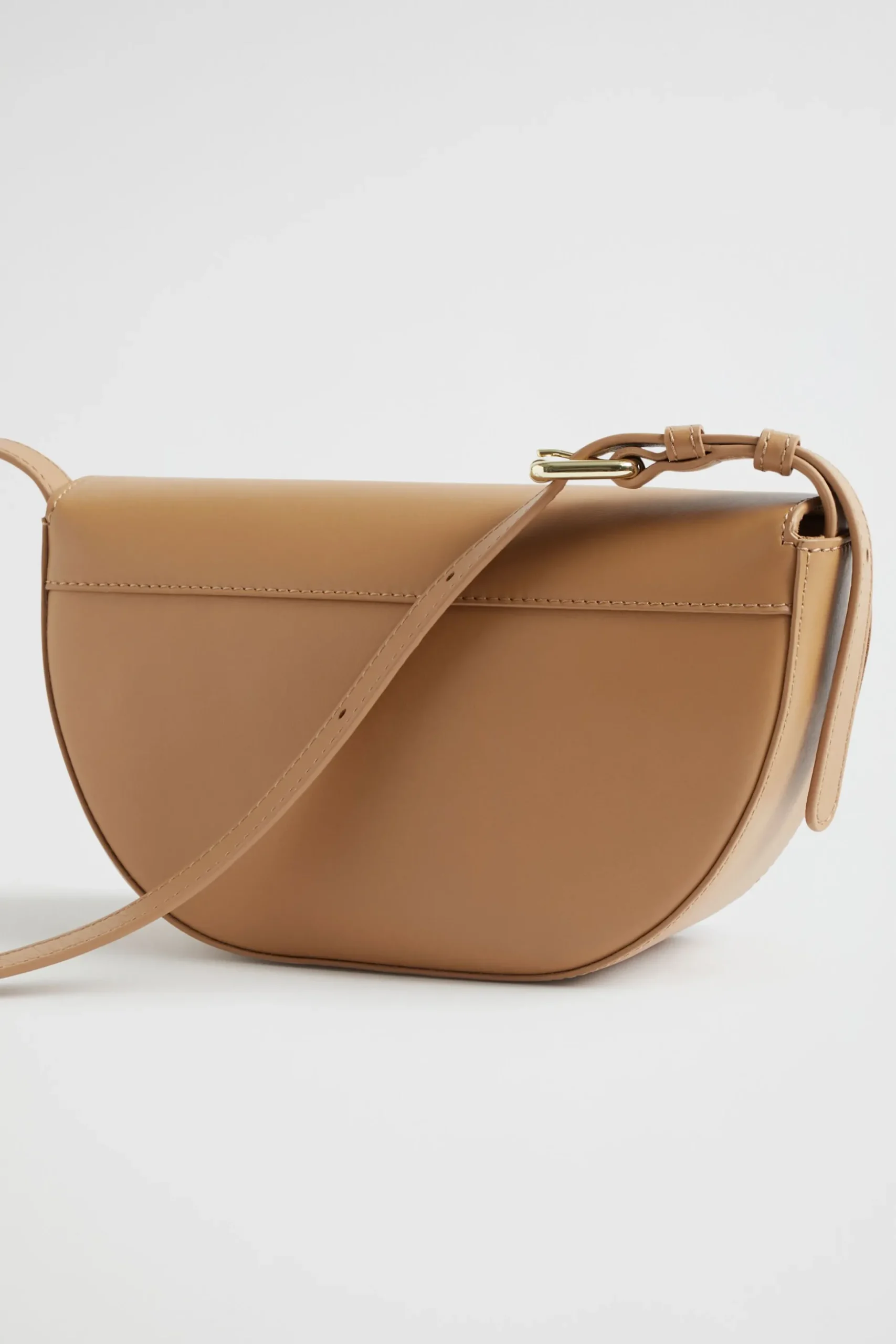 Seed Heritage Cross Body-Leather Saddle Bag Toffee