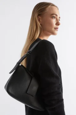 Seed Heritage Shoulder Bags-Leather Shoulder Bag Black