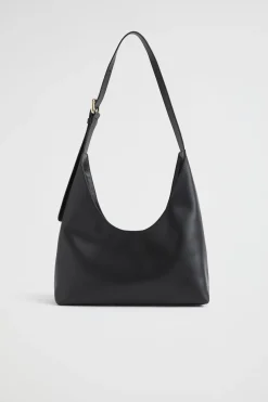 Seed Heritage Shoulder Bags-Leather Shoulder Bag Black