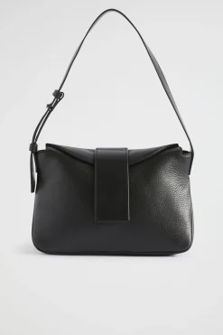 Seed Heritage Shoulder Bags-Leather Shoulder Bag Black