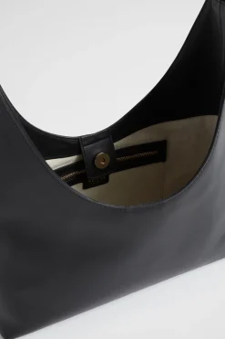 Seed Heritage Shoulder Bags-Leather Shoulder Bag Black