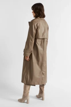Seed Heritage Jackets & Vests-Leather Trench Coat Hazel