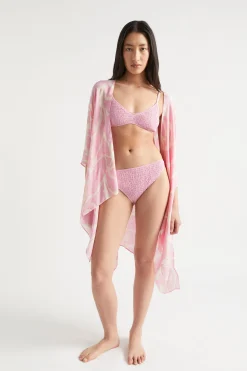 Seed Heritage Scarves & Kaftans-Lightweight Print Poncho Soft Orchid Floral