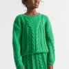 Seed Heritage Knitwear & Sweaters-Linear Cable Knit Pea Green
