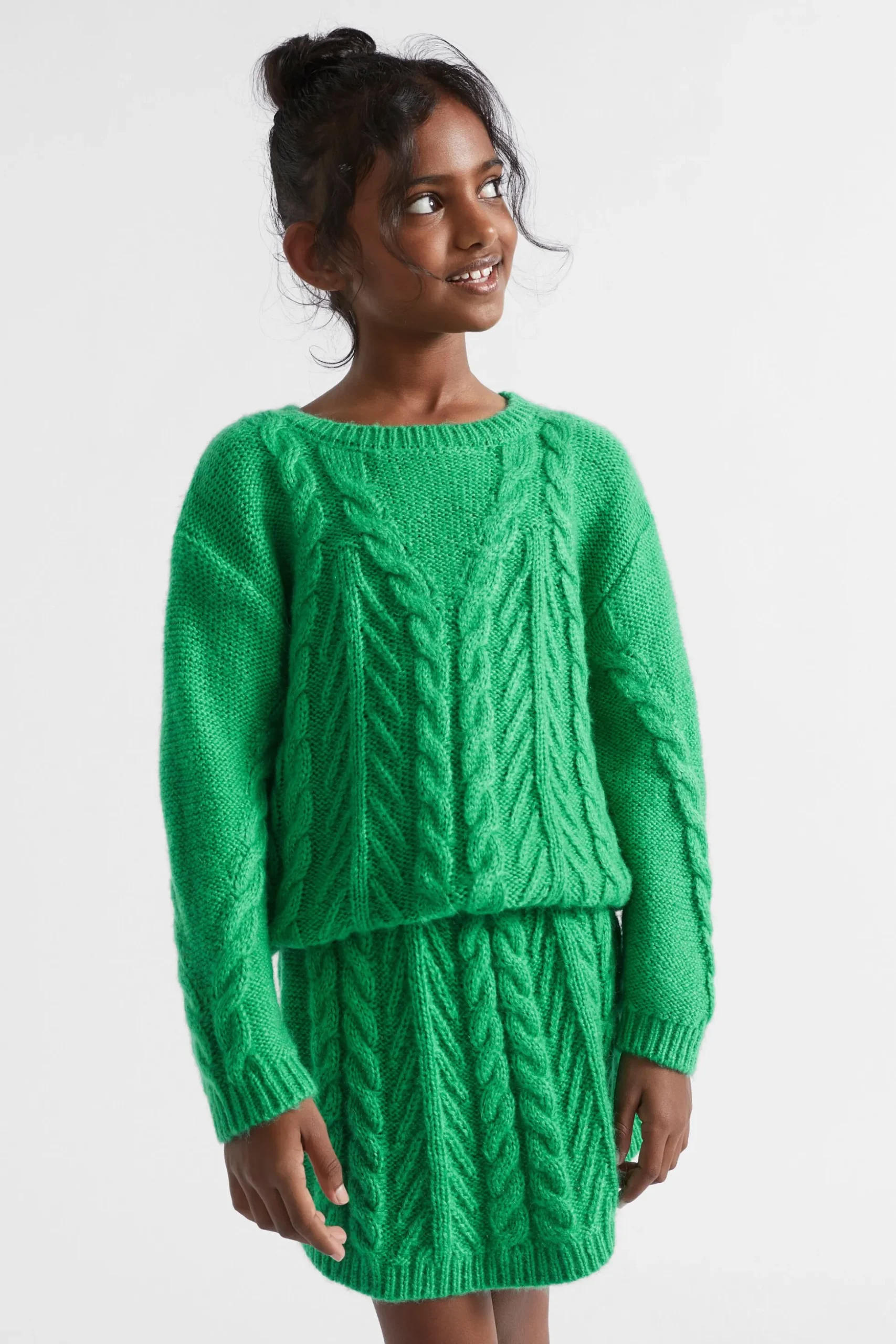 Seed Heritage Knitwear & Sweaters-Linear Cable Knit Pea Green