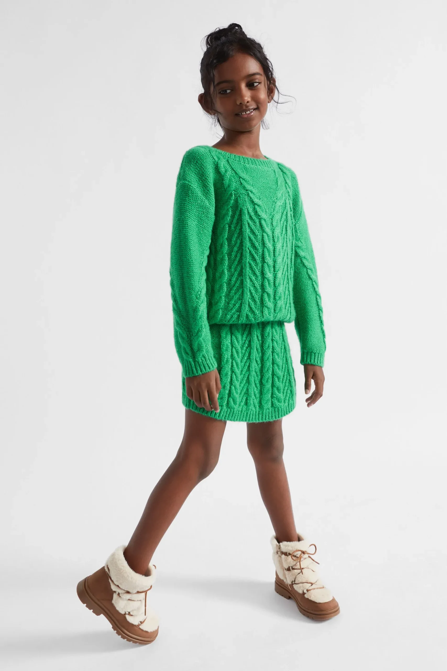 Seed Heritage Knitwear & Sweaters-Linear Cable Knit Pea Green
