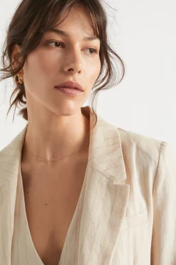 Seed Heritage Jackets & Vests-Linen Blazer Magnolia Stripe