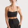 Seed Heritage T-Shirts & Tops-Linen Bralette Black