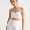 Seed Heritage T-Shirts & Tops-Linen Bralette Whisper White