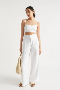 Seed Heritage T-Shirts & Tops-Linen Bralette Whisper White