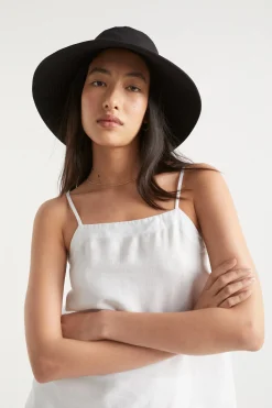 Seed Heritage Hats & Gloves-Linen Bucket Hat Black