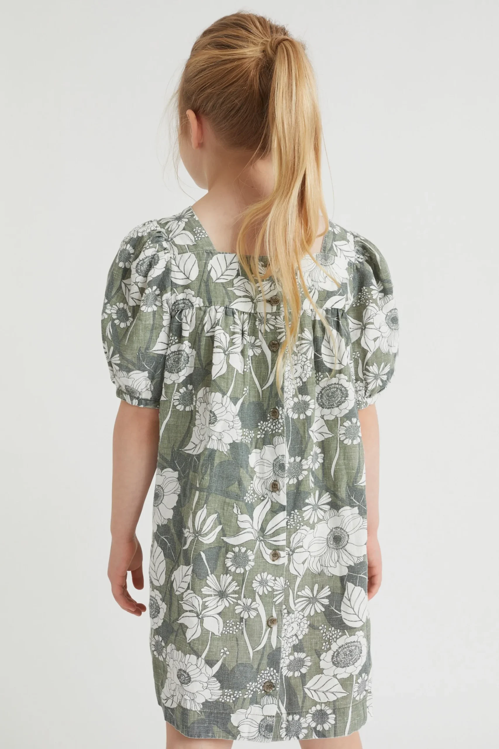 Seed Heritage Dresses-Linen Dress Eucalyptus