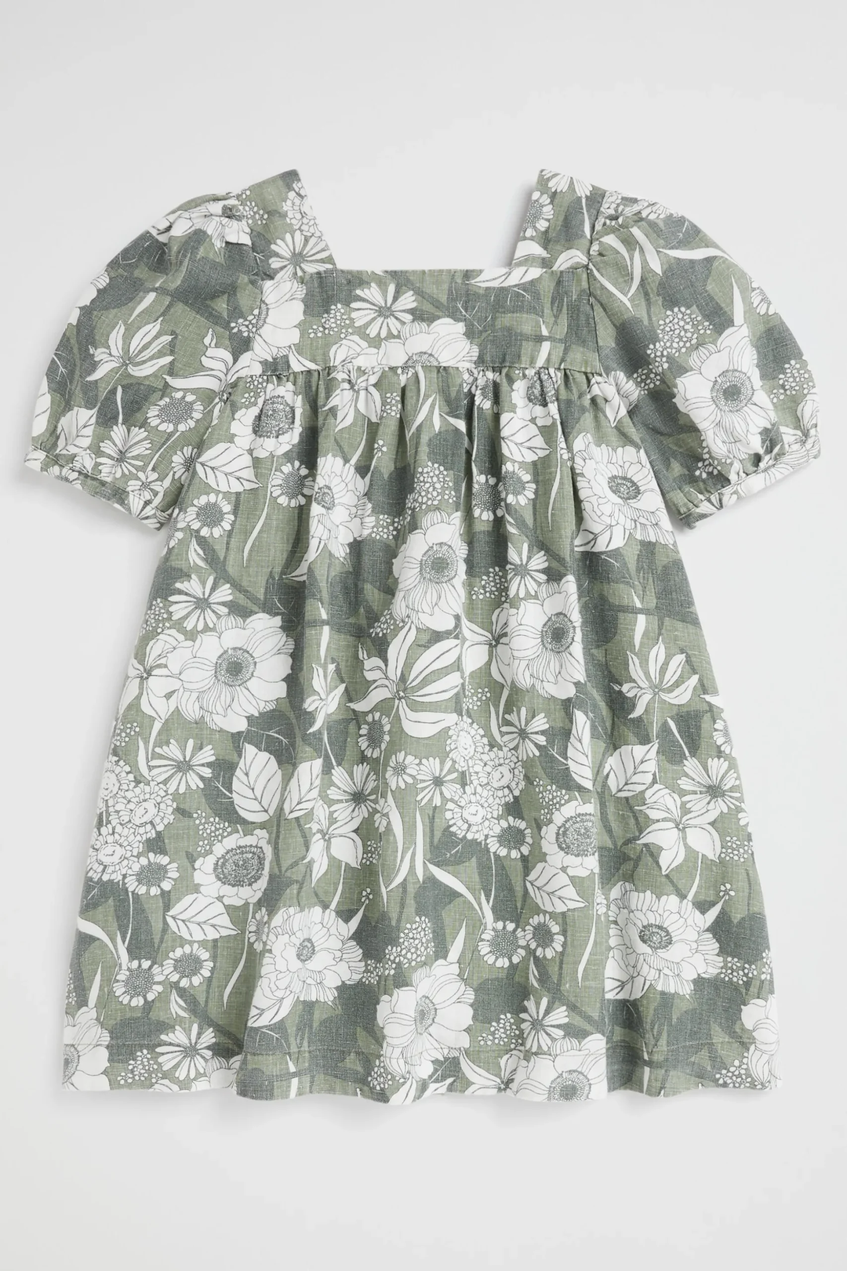 Seed Heritage Dresses-Linen Dress Eucalyptus