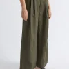 Seed Heritage Pants-Linen Palazzo Pant Dark Fern