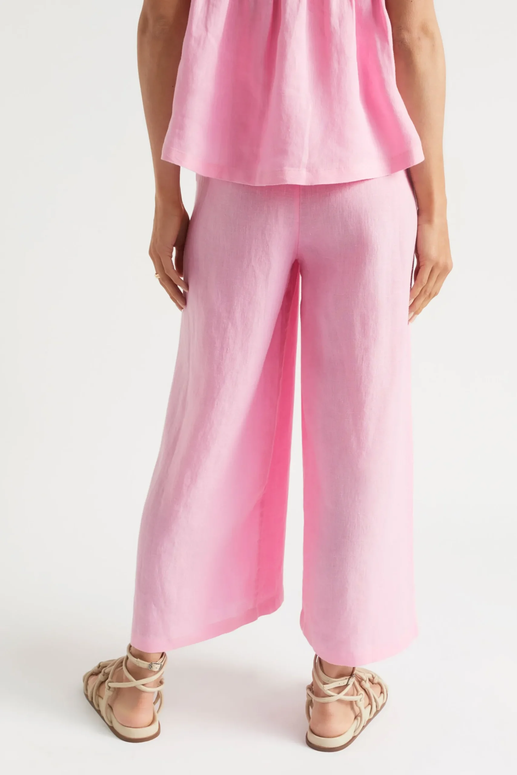 Seed Heritage Pants-Linen Pintuck Culotte Soft Orchid