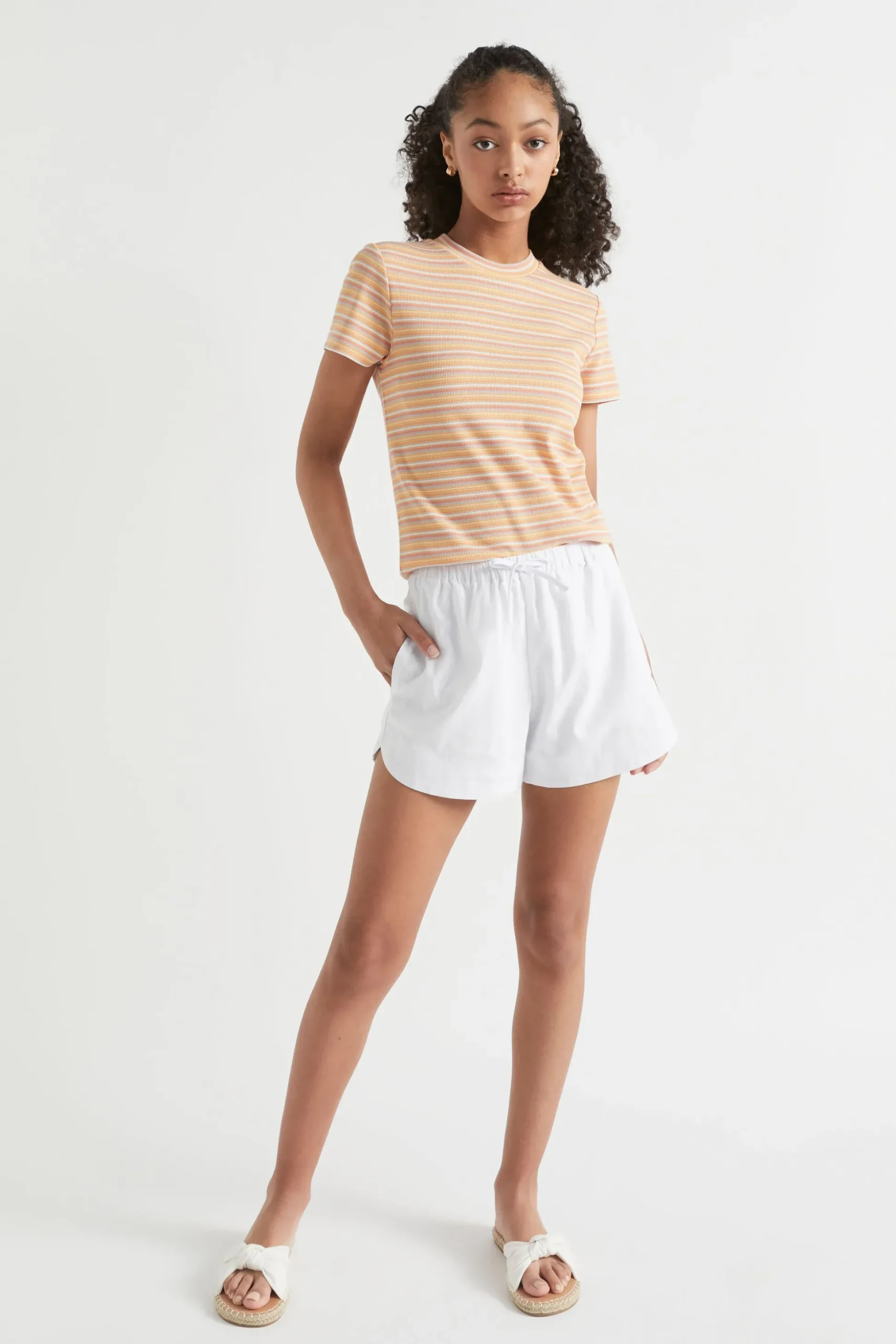 Seed Heritage Shorts-Linen Short White
