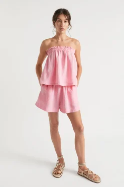 Seed Heritage Shorts-Linen Short Soft Orchid