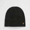 Seed Heritage Hats & Gloves-Logo Detail Wool Beanie Black