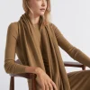 Seed Heritage Scarves & Kaftans-Logo Detail Wool Scarf Deep Brass
