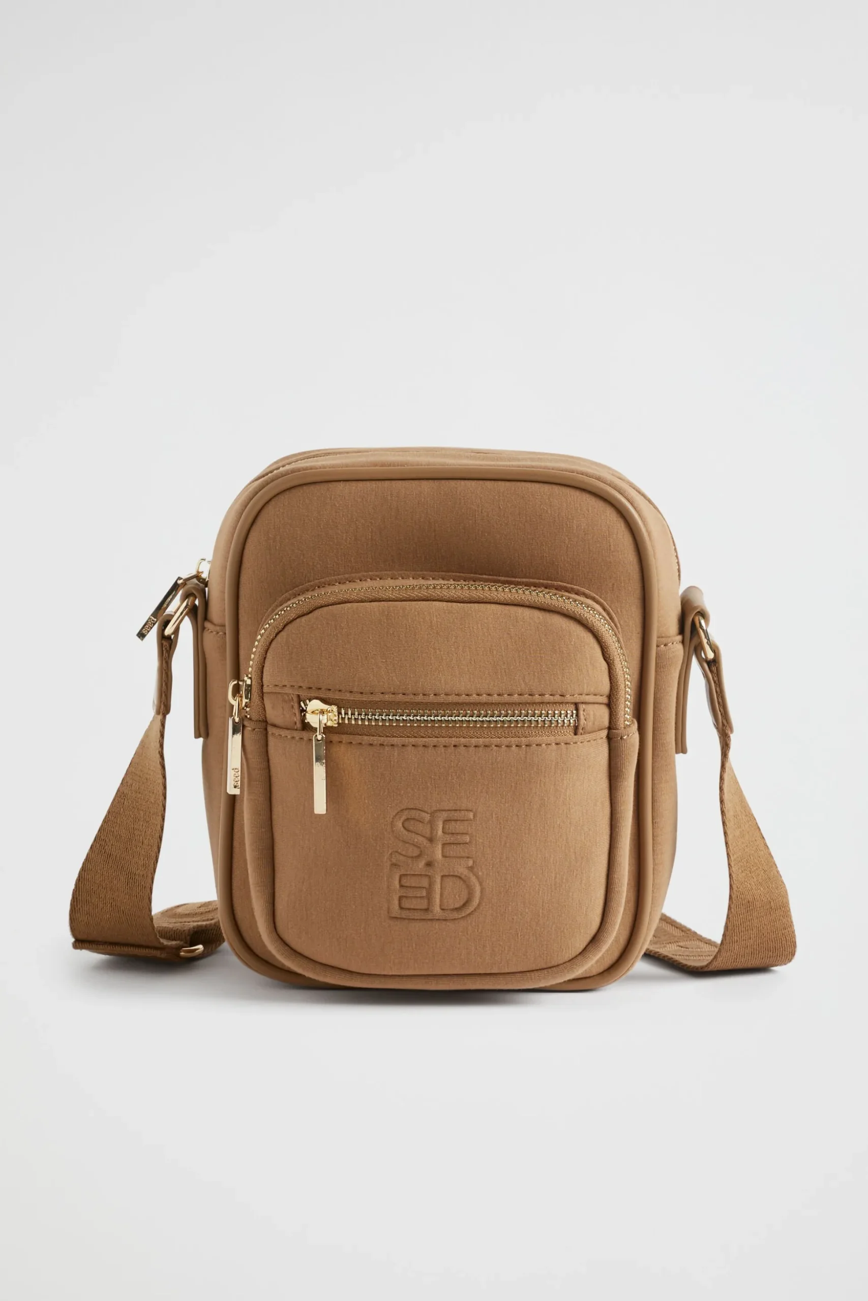 Seed Heritage Cross Body-Logo Jersey Camera Bag Deep Brass