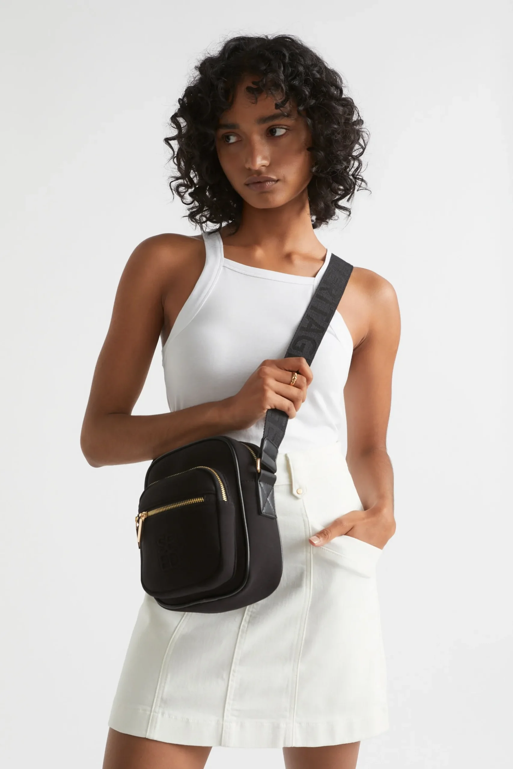 Seed Heritage Cross Body-Logo Jersey Camera Bag Black