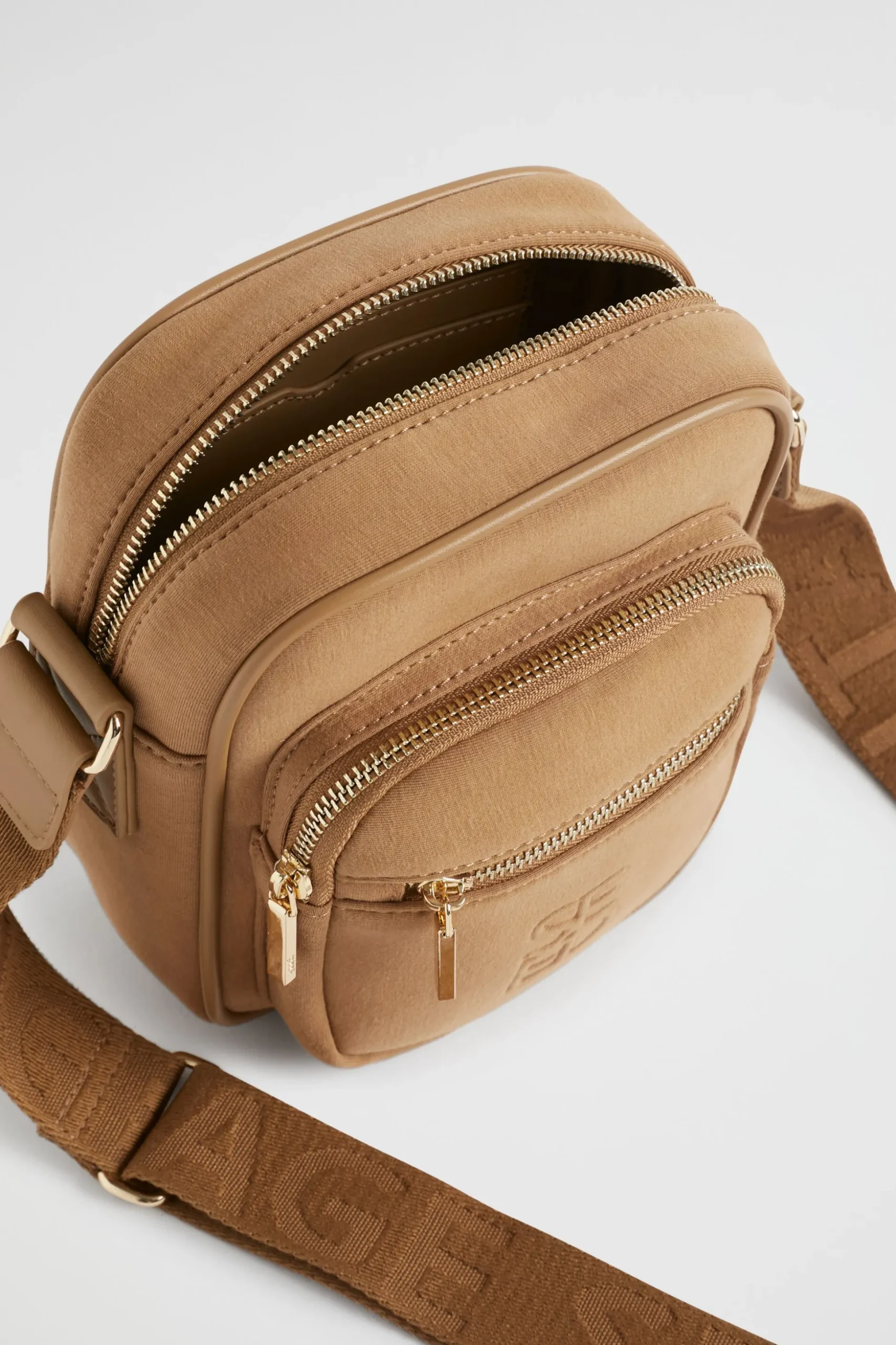Seed Heritage Cross Body-Logo Jersey Camera Bag Deep Brass