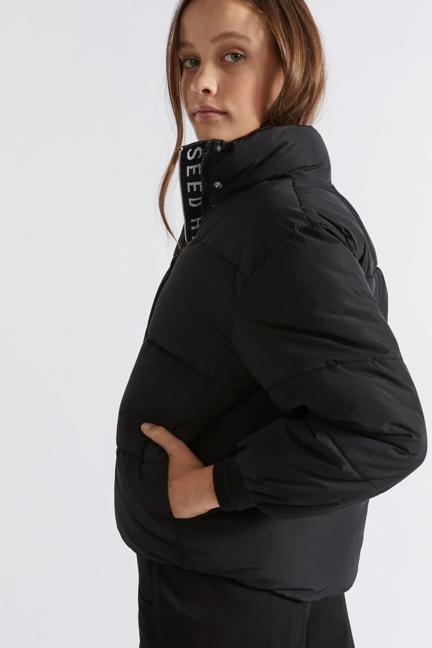 Seed Heritage Jackets & Vests-Logo Puffa Jacket Black