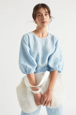 Seed Heritage Beach Bags-Logo Straw Tote White