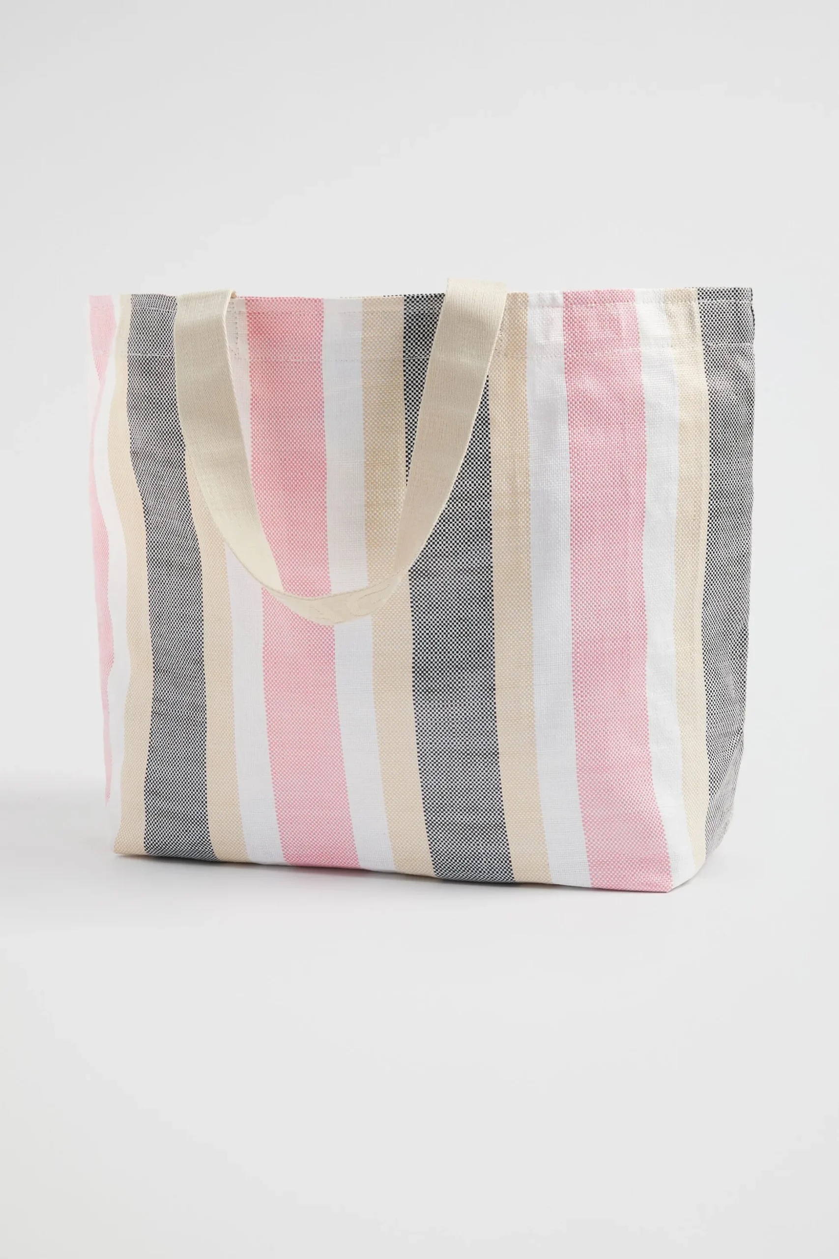 Seed Heritage Beach Bags-Logo Stripe Tote Soft Orchid Multi