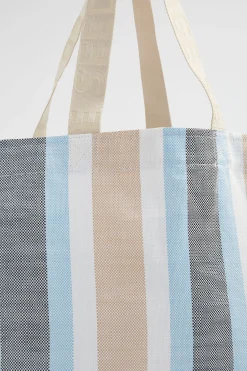 Seed Heritage Beach Bags-Logo Stripe Tote Bluebell Multi