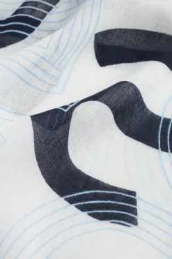 Seed Heritage Scarves & Kaftans-Logo Summer Scarf Navy Logo