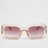 Seed Heritage Sunglasses & Glasses-Lou Rectangle Sunglasses Sheer Beige