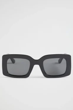 Seed Heritage Sunglasses & Glasses-Lou Rectangle Sunglasses Black