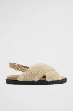 Seed Heritage Sandals & Thongs-Maeve Shearling Slide Cashew