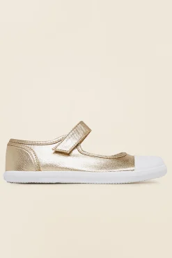 Seed Heritage Mary Janes-Mary Jane Canvas Shoes Gold