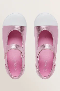 Seed Heritage Mary Janes-Mary Jane Canvas Shoes Pink Metallic