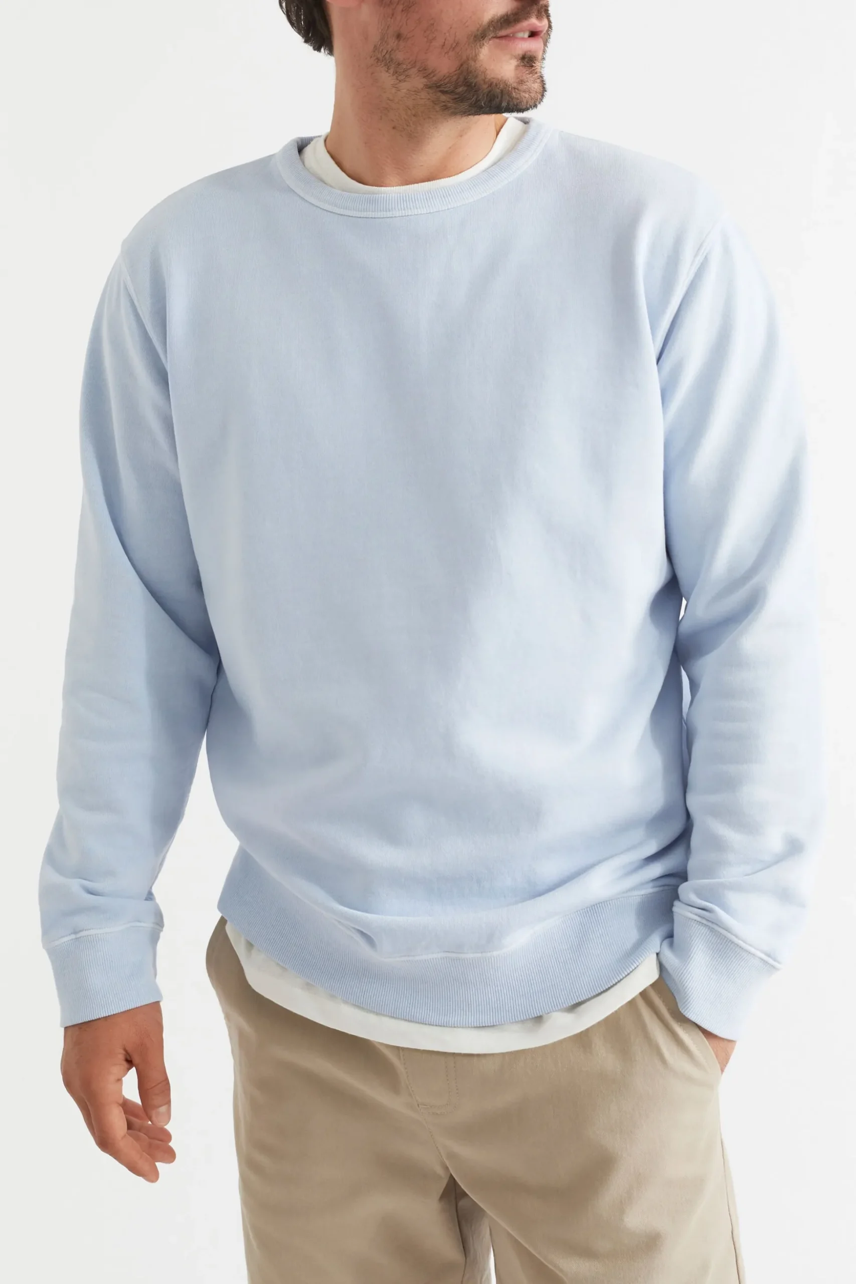 Seed Heritage T-Shirts & Sweaters-Mens Cotton Sweat Powder Blue