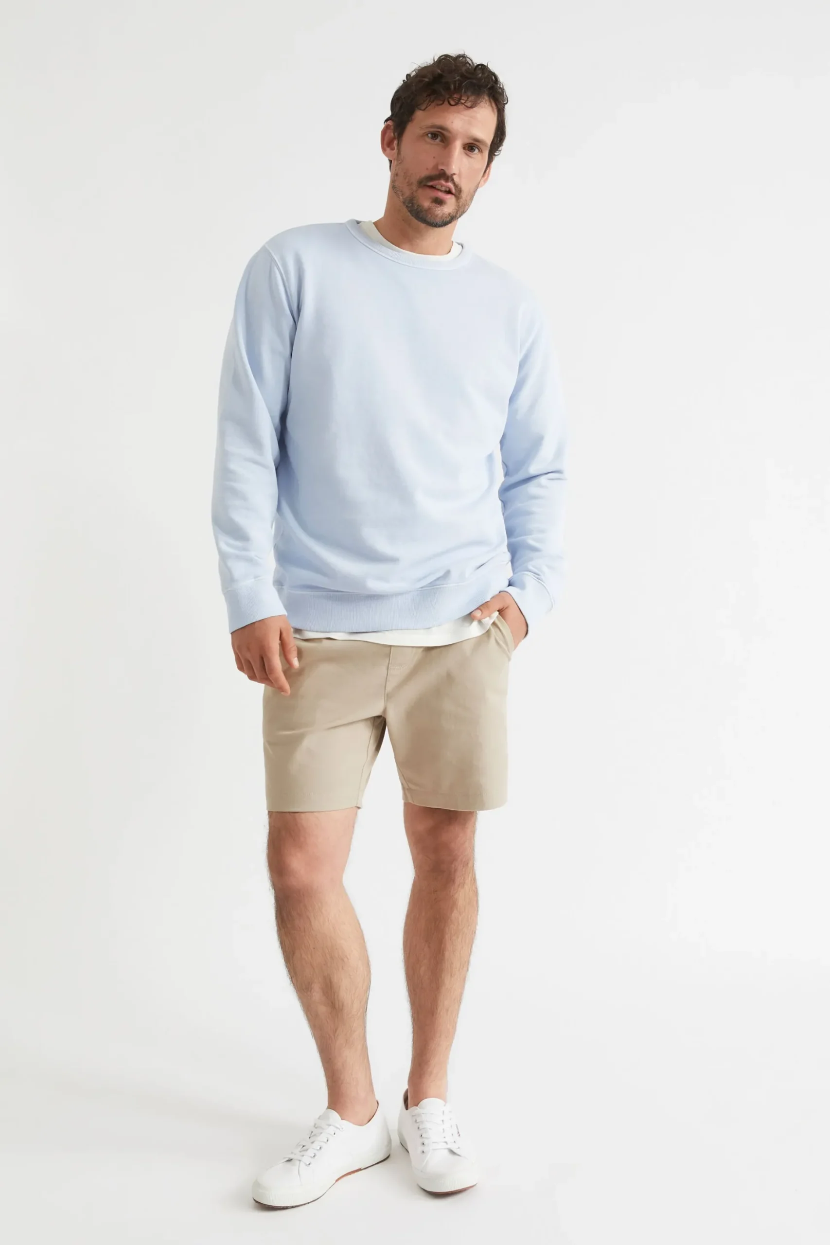 Seed Heritage T-Shirts & Sweaters-Mens Cotton Sweat Powder Blue