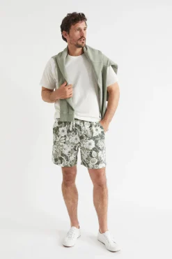 Seed Heritage Shorts-Mens Linen Short Eucalyptus