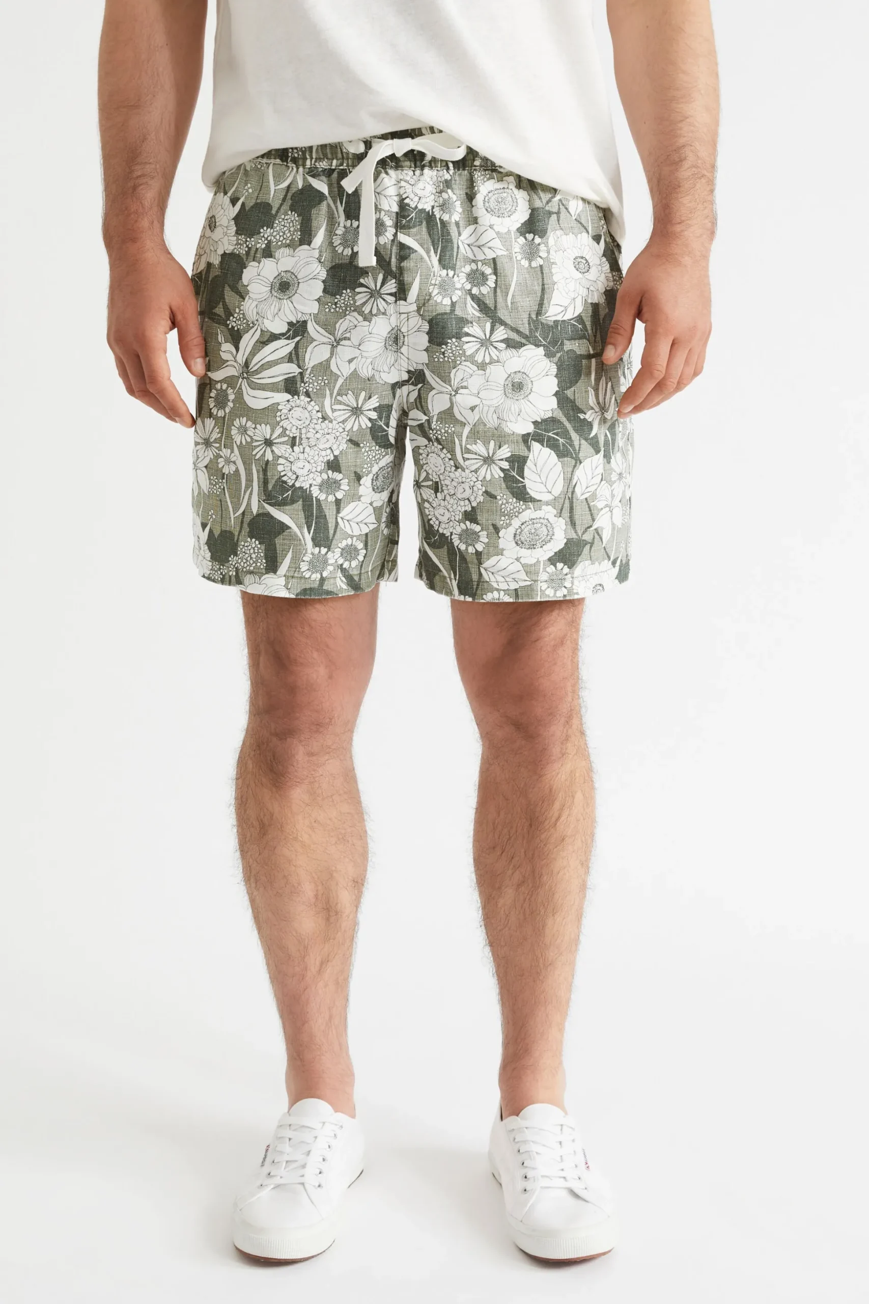 Seed Heritage Shorts-Mens Linen Short Eucalyptus
