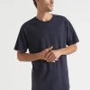 Seed Heritage T-Shirts & Sweaters-Mens Linen Tee Midnight Blue