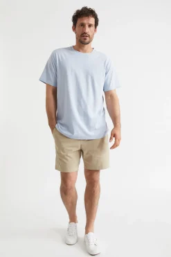 Seed Heritage T-Shirts & Sweaters-Mens Linen Tee Powder Blue