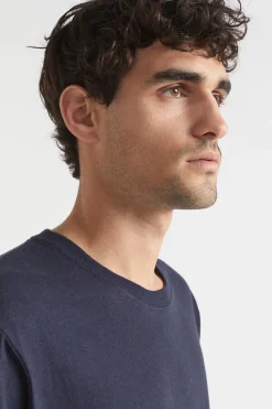Seed Heritage T-Shirts & Sweaters-Mens Linen Tee Midnight Blue