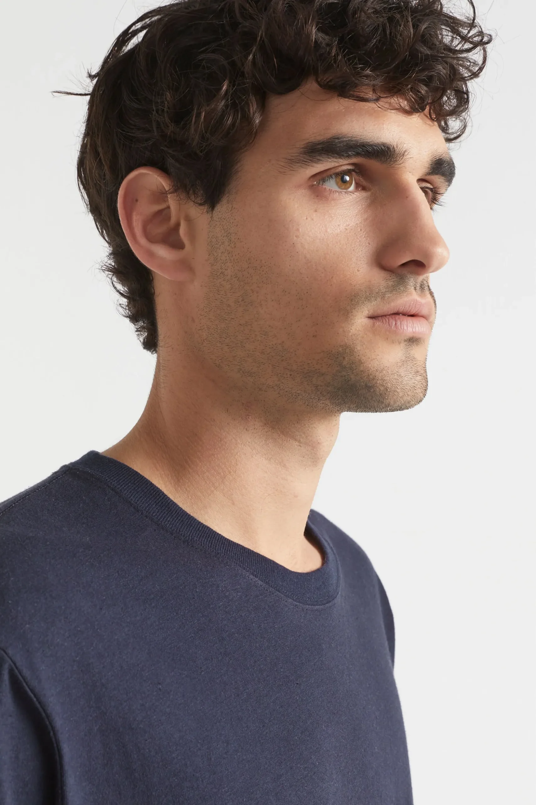 Seed Heritage T-Shirts & Sweaters-Mens Linen Tee Midnight Blue