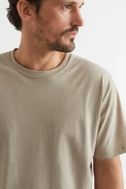 Seed Heritage T-Shirts & Sweaters-Mens Linen Tee Sand Dune
