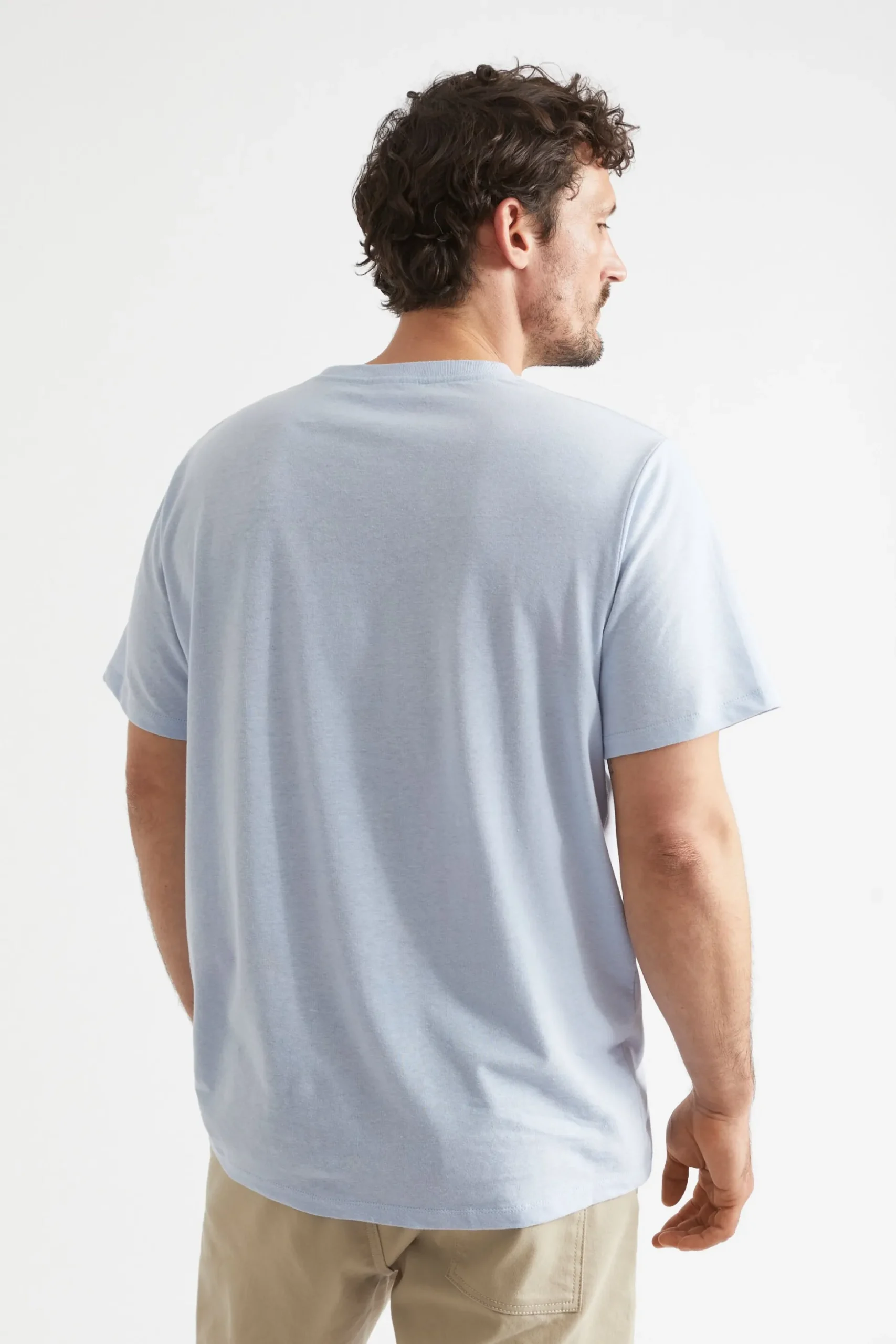 Seed Heritage T-Shirts & Sweaters-Mens Linen Tee Powder Blue