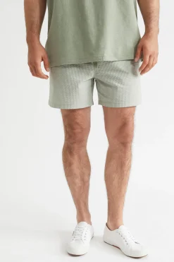 Seed Heritage Shorts-Mens Stripe Short Eucalyptus