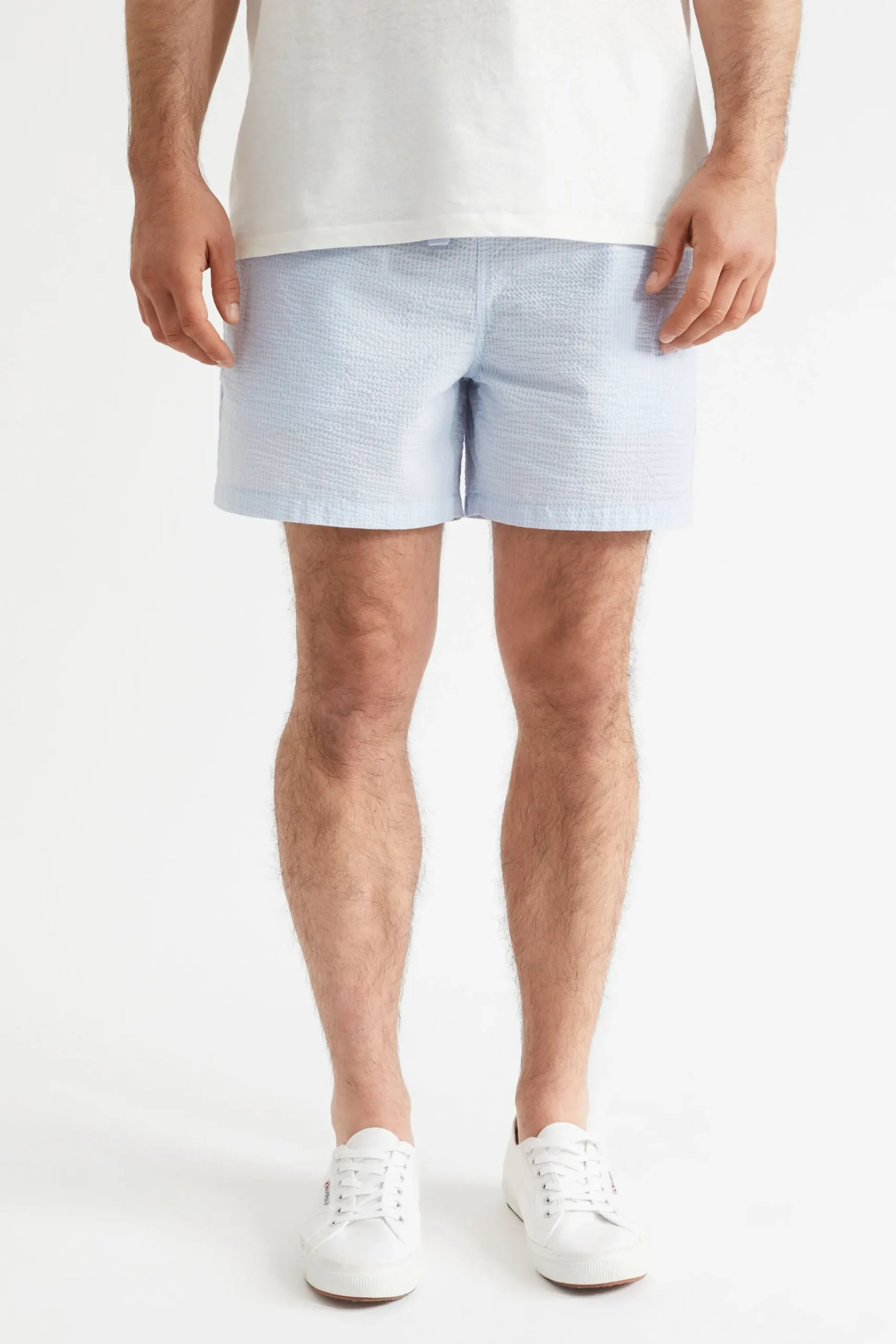 Seed Heritage Shorts-Mens Stripe Short Powder Blue