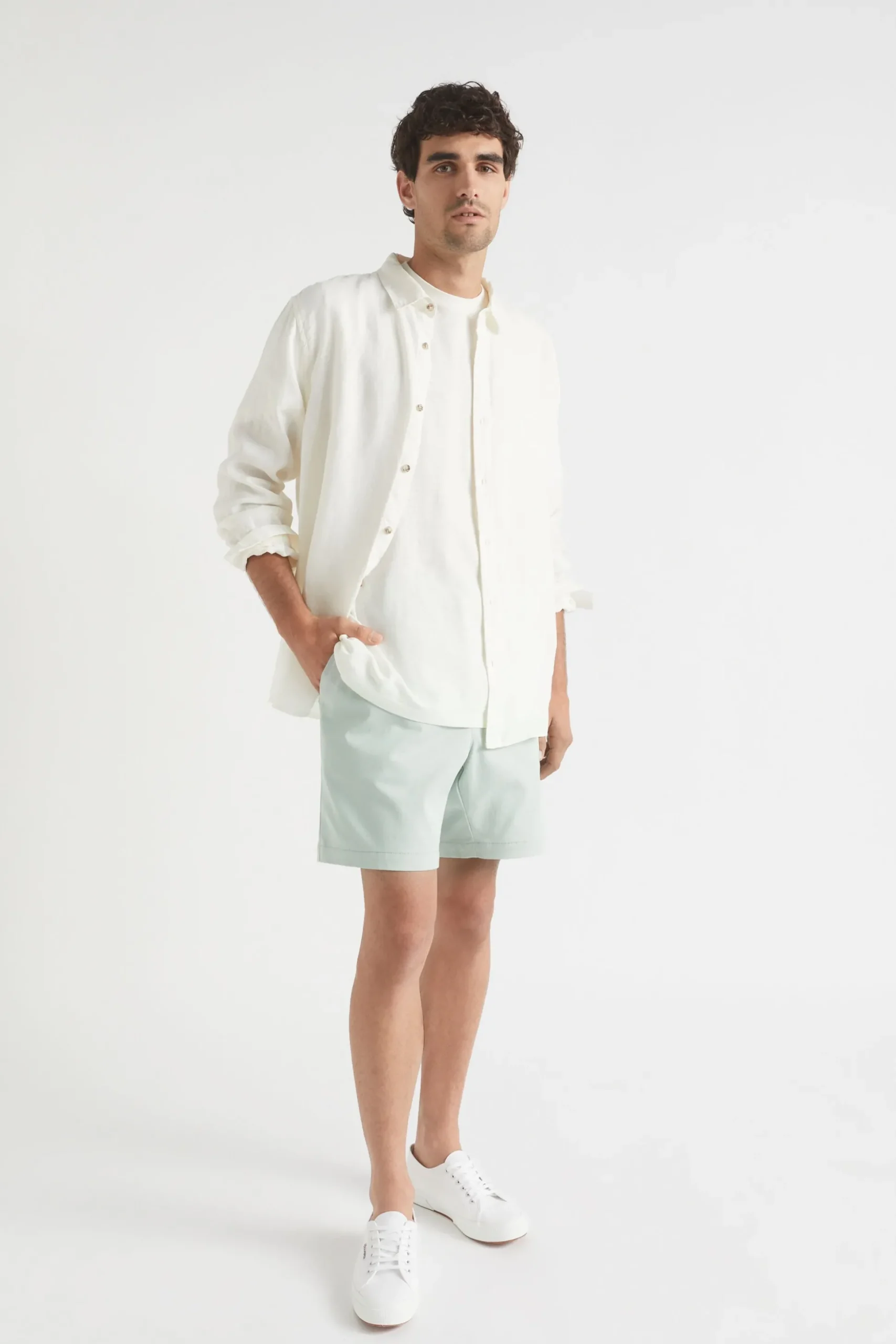 Seed Heritage Shorts-Mens Twill Short Sea Mist
