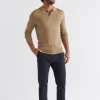 Seed Heritage T-Shirts & Sweaters-Merino Knitted Polo Almond